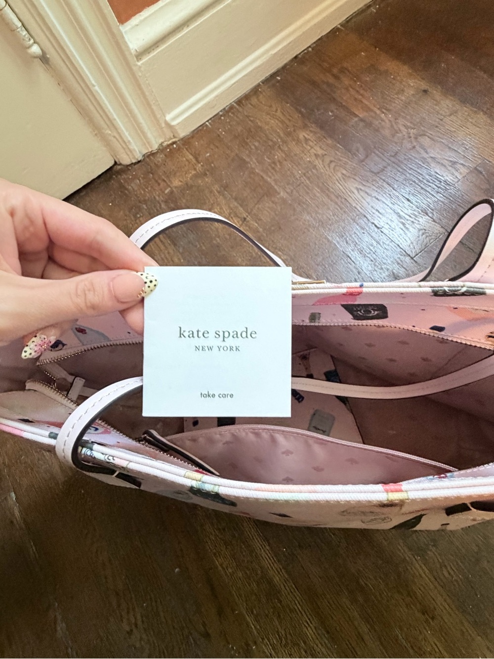 kate spade Pink Champagne Bottle Print Tote - Picture 6 of 6